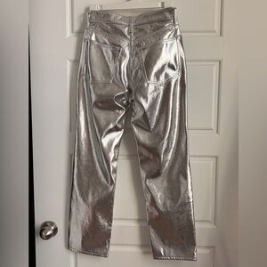 GAP High Rise Cheeky Straight Silver Pants